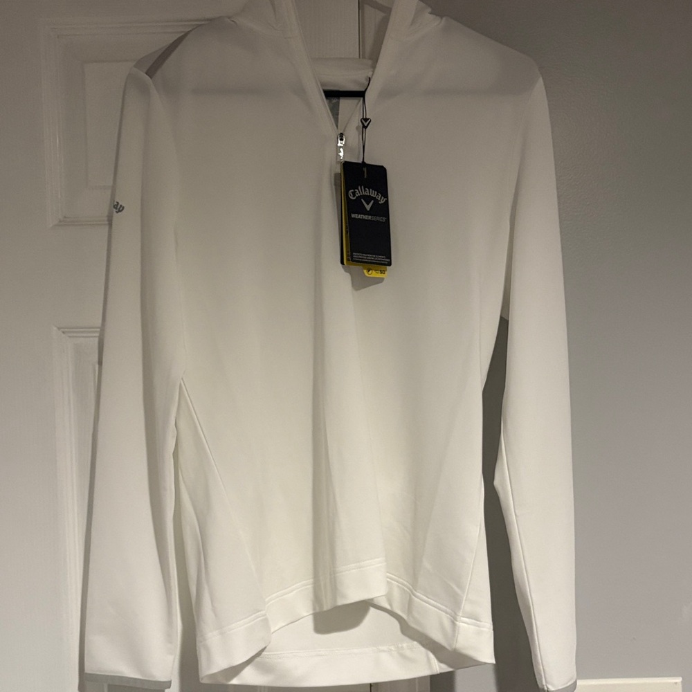 Callaway White Golf Zip Hoodie with Subtle Logo